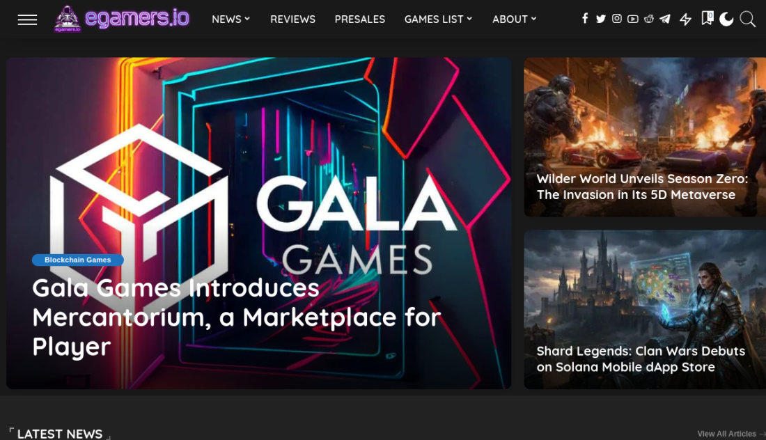 eGamers.io — The portal that put blockchain gaming on the map — running since 2018.