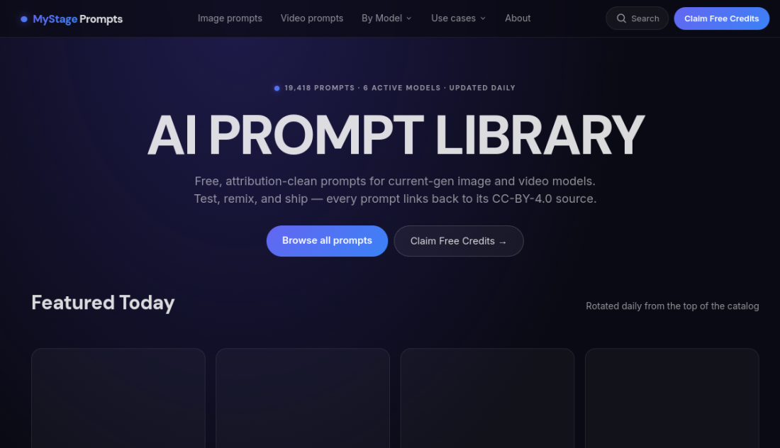 MyStage Prompts — 19,000+ generative-AI prompts, curated and updated daily.